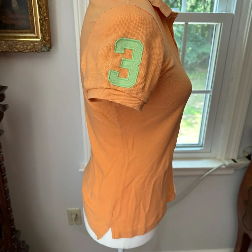 Ralph Lauren Orange Polo with Mint Green Logo